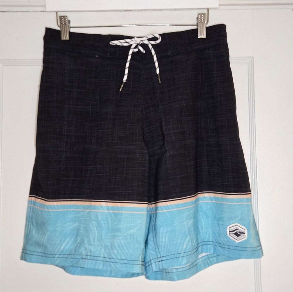 Spicy Tuna Grey & Blue Swim Trunks- Men's Small
